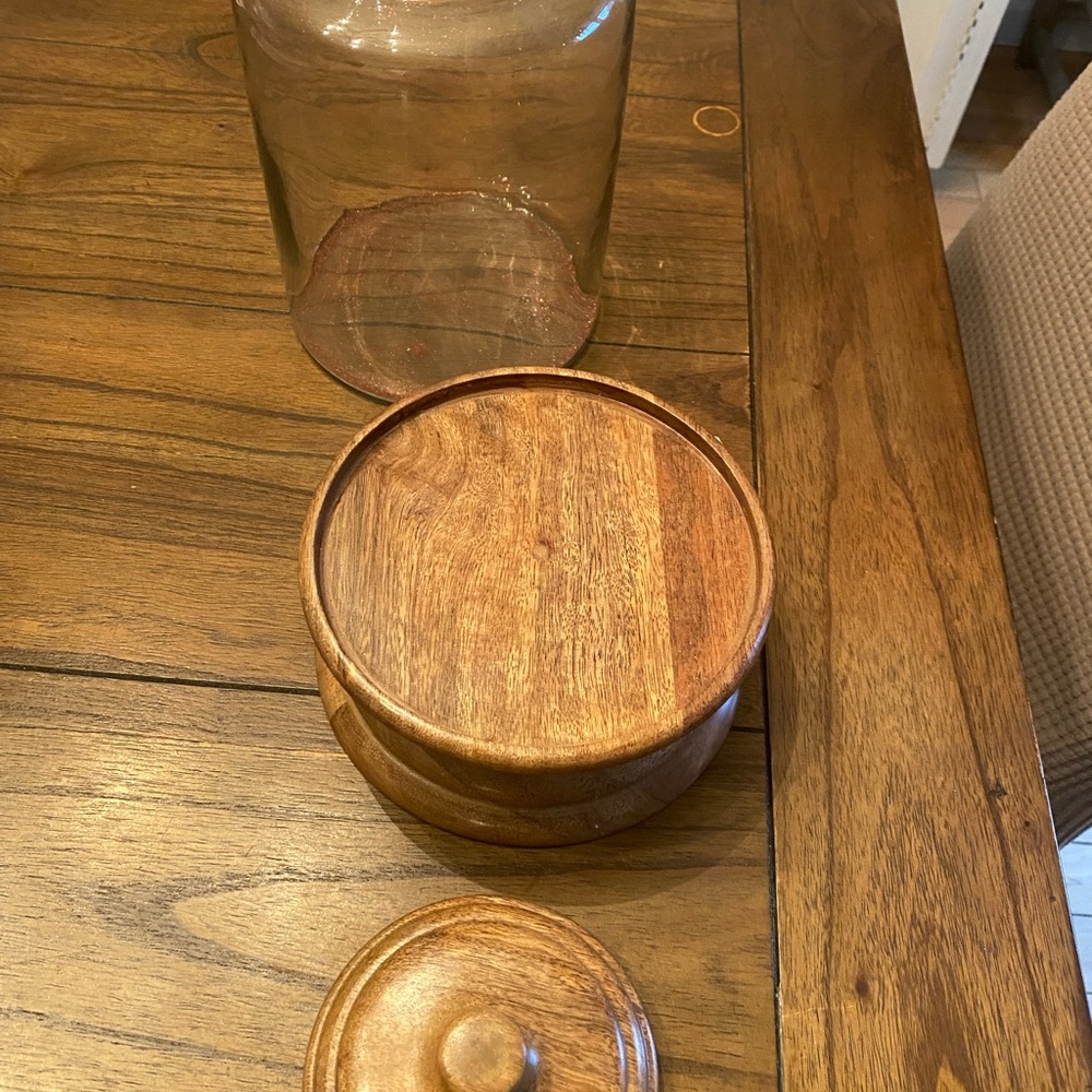 Pier 1 Imports Glass Canister with Wooden Lid! - Picture 4 of 4